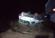 Terrible accidente: trafic con al menos 15 ocupantes volcó en El Aguilar