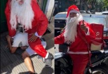 Papá Noel detuvo a un hombre que robó la cartera de una mujer